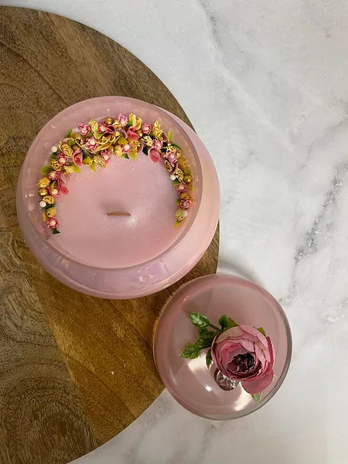 Pink glossy Candle Jar (Large)