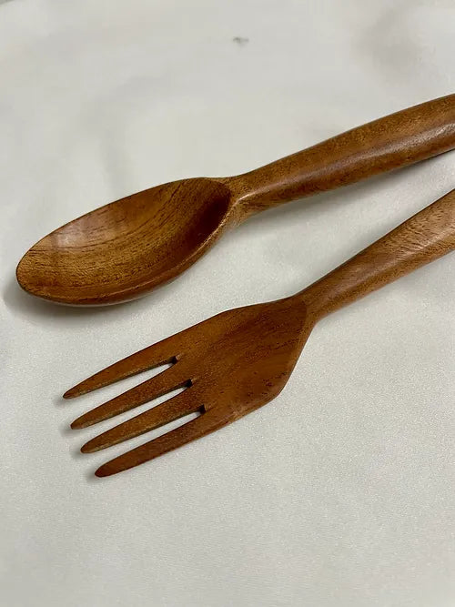 Spoon and Fork Set - Wooden